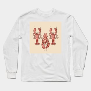 Lobster Watercolor Minimalist Long Sleeve T-Shirt